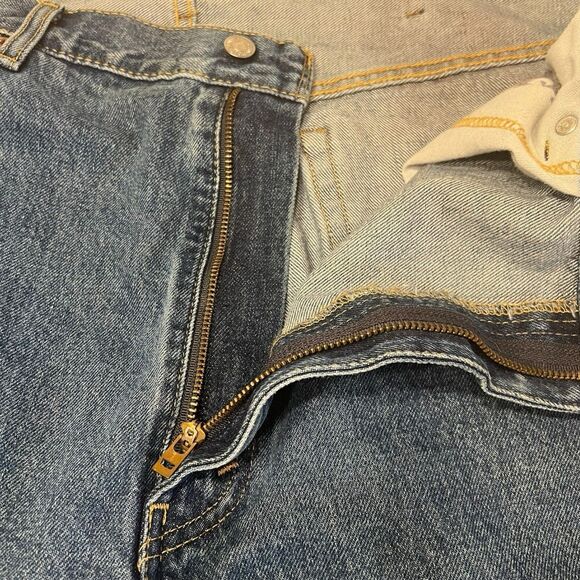 Levi’s 505 Men’s Regular Fit Straight Jeans Blue Denim W44 L32 Fall Layering - Picture 8 of 13